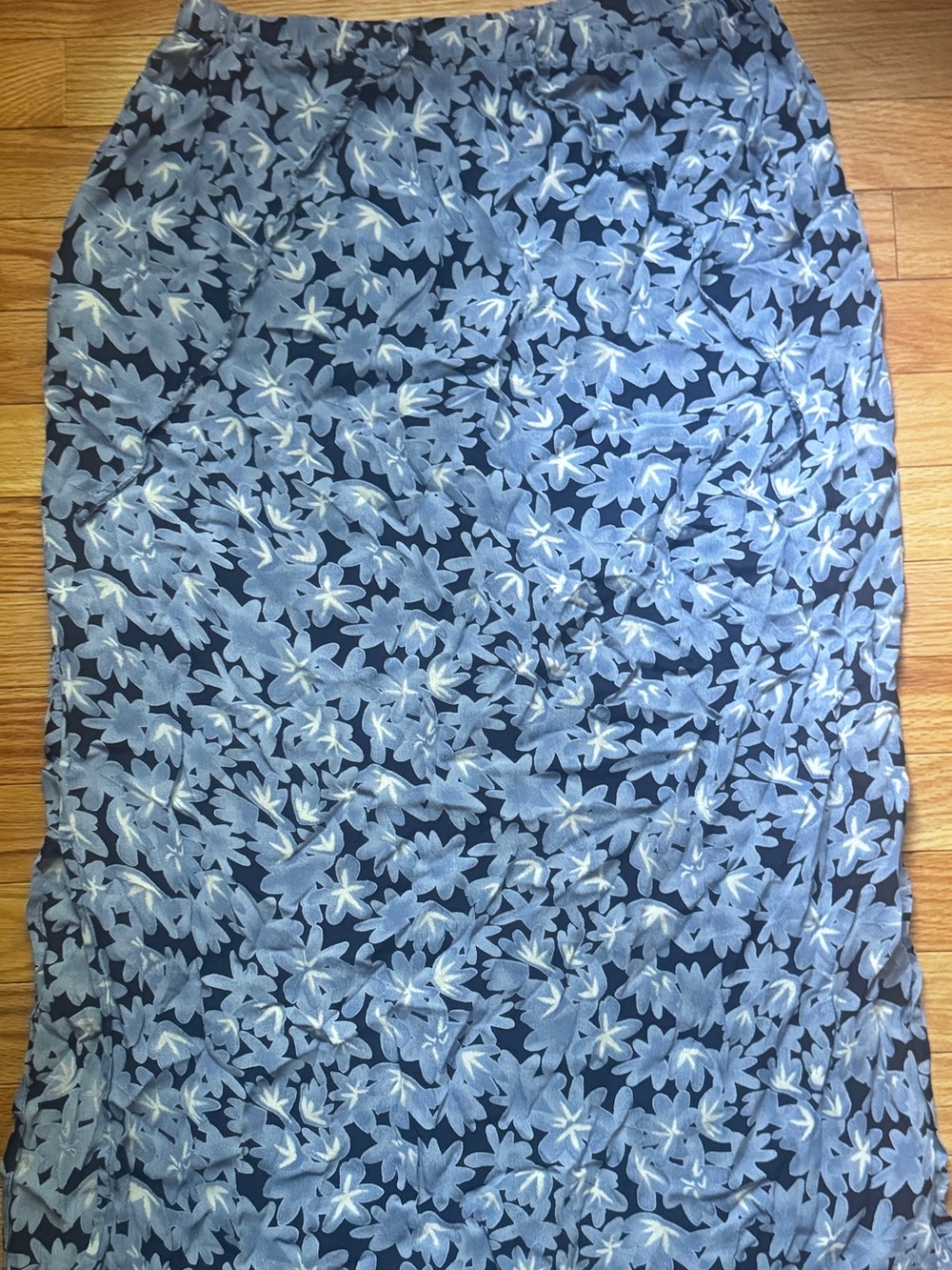 Cherokee Blue Floral Print Midi Skirt